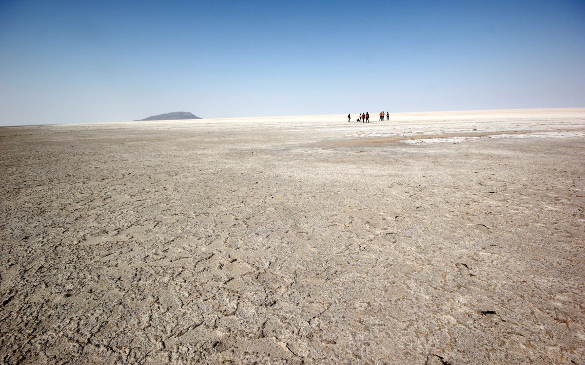 The salt desert of the Great Rann of Kutch, Gujarat.